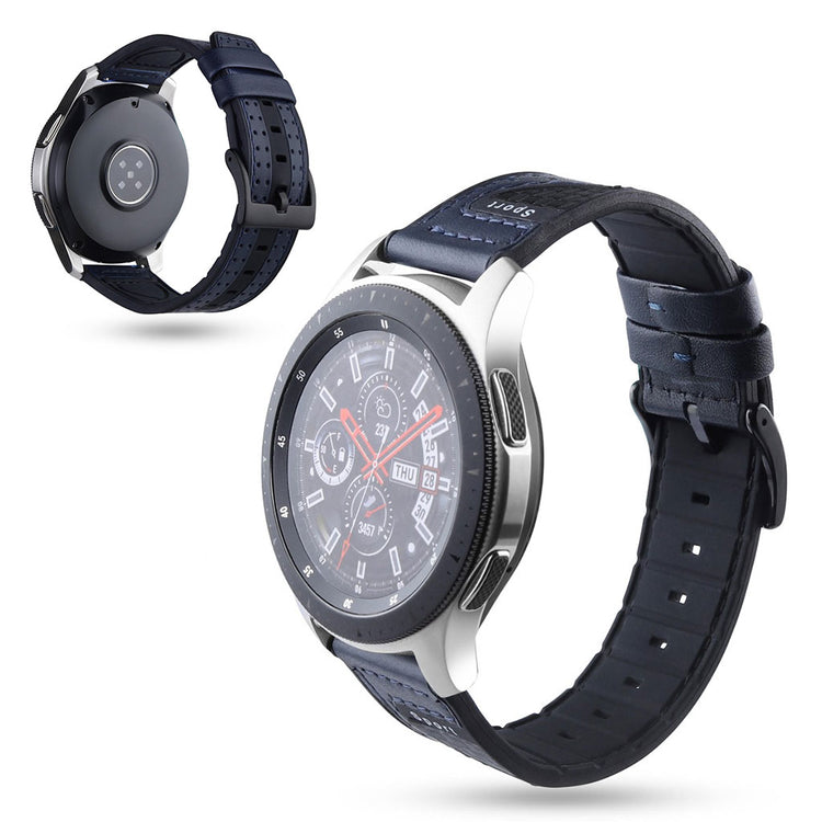 Universal bi-color silicone leather watch band - Dark Blue#serie_1