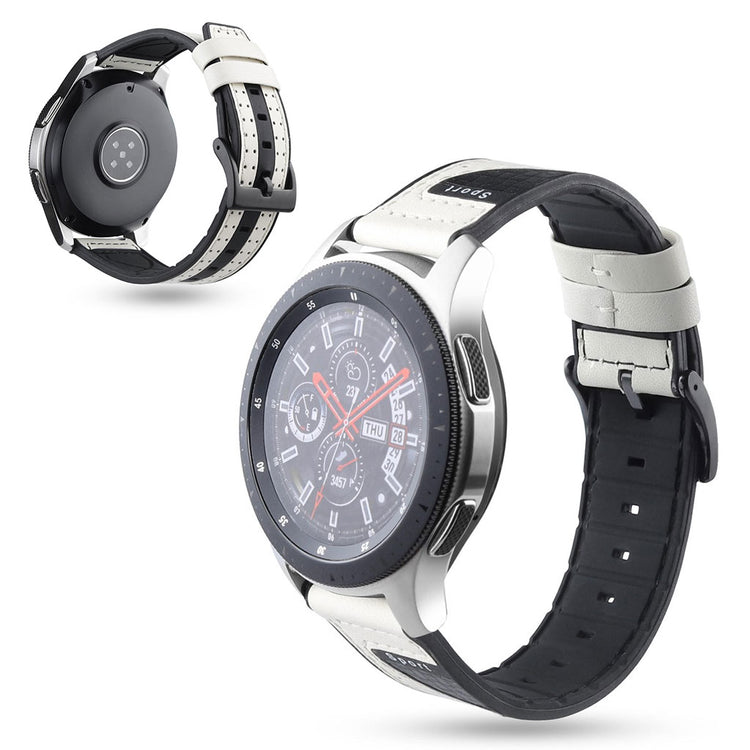 Universal bi-color silicone leather watch band - White#serie_2