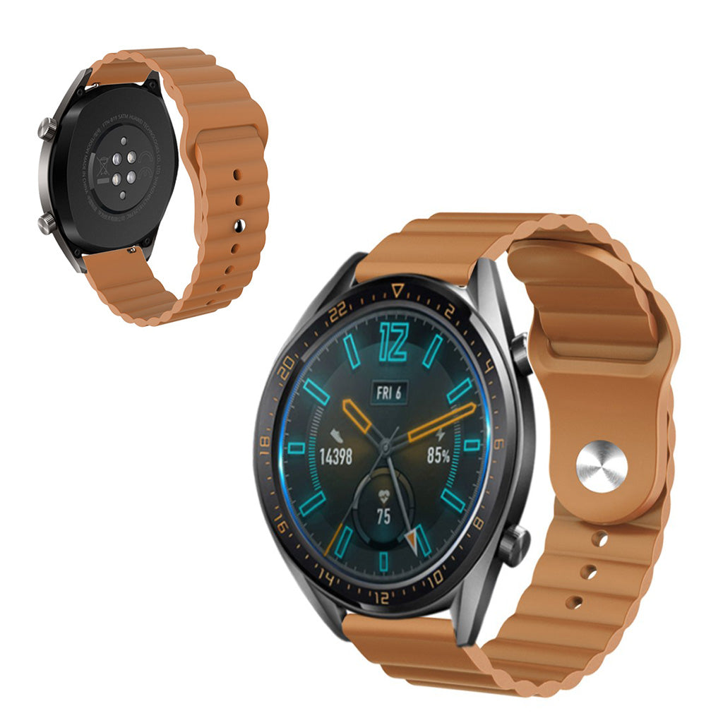 22mm Universal simple silicone watch band - Brown#serie_7