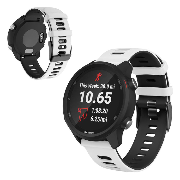 20mm Universal dual-color silicone watch strap - White / Black#serie_1