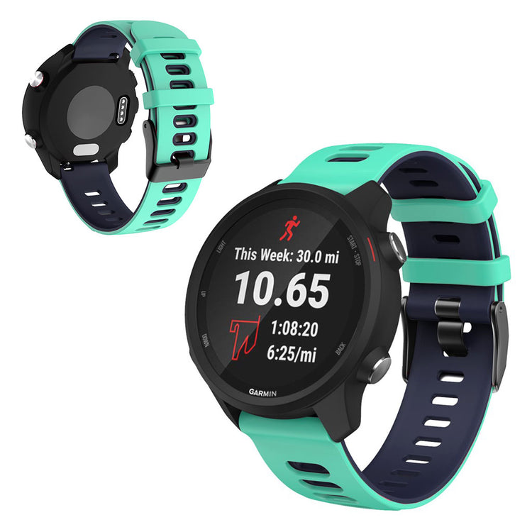20mm Universal dual-color silicone watch strap - Mint Green / Dark Blue#serie_2