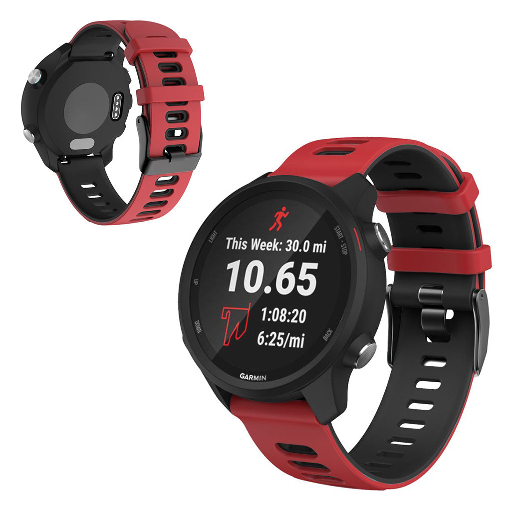 20mm Universal dual-color silicone watch strap - Red / Black#serie_5