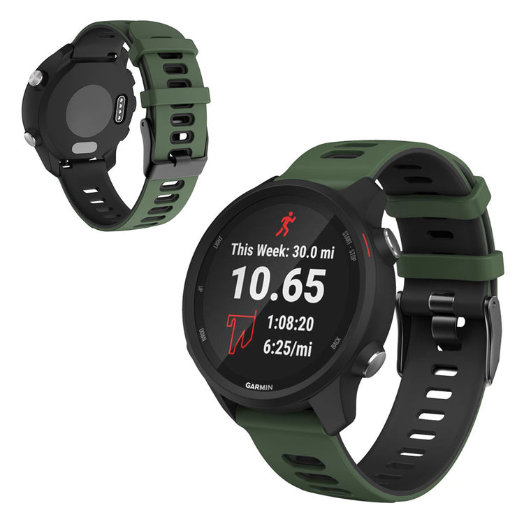 20mm Universal dual-color silicone watch strap - Army Green / Black#serie_6