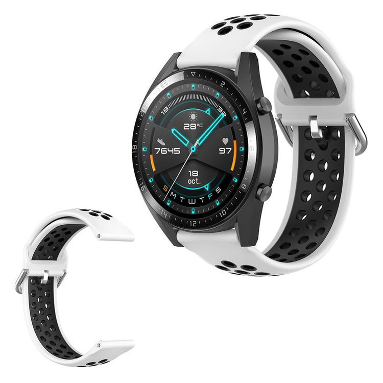 Dual-color silicone watchband for Samsung Watch / Huawei Watch - White / Black#serie_2