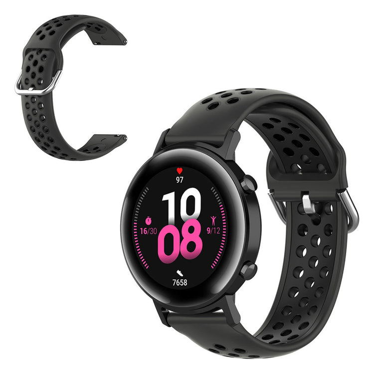 20mm Universal bi-color silicone watch strap - Black#serie_11