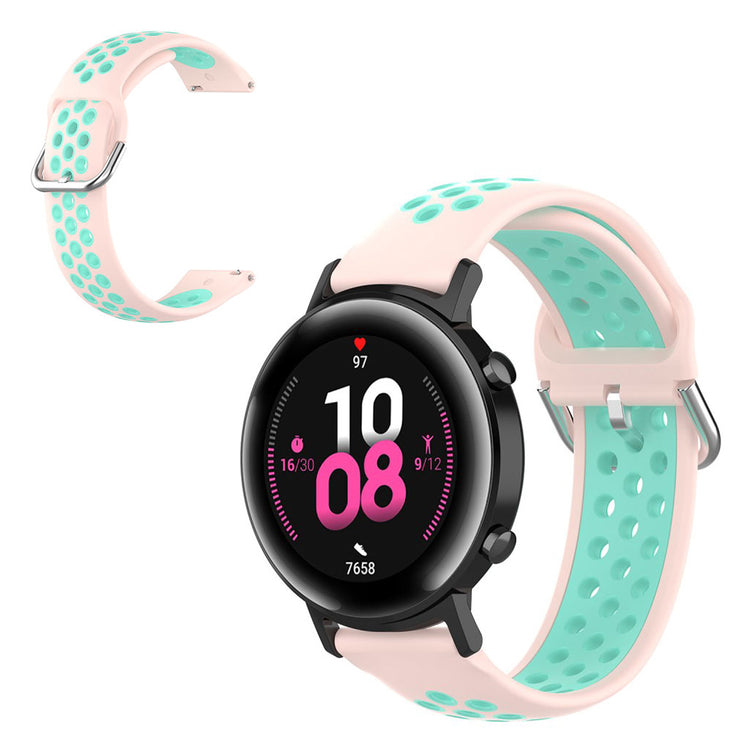 20mm Universal bi-color silicone watch strap - Light Pink / Cyan#serie_12