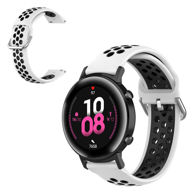 20mm Universal bi-color silicone watch strap - White / Black#serie_2