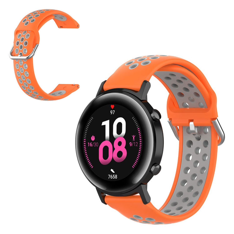 20mm Universal bi-color silicone watch strap - Orange / Grey#serie_3