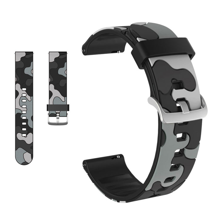 Amazfit Youth / Huawei Watch GT 2 42mm camouflage silicone watch band - Grey#serie_1