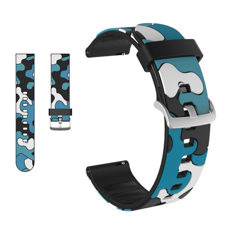 Amazfit Youth / Huawei Watch GT 2 42mm camouflage silicone watch band - Blue#serie_6