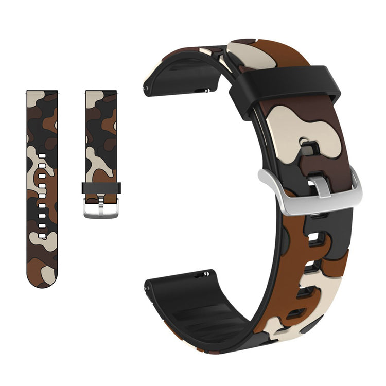 Amazfit Youth / Huawei Watch GT 2 42mm camouflage silicone watch band - Brown#serie_7