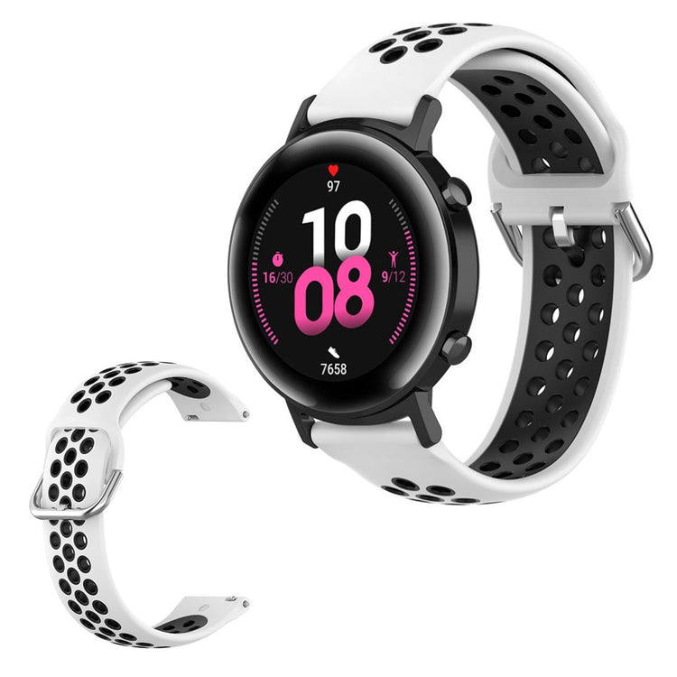 Amazfit Youth / Huawei Watch GT 2 42mm two color silicone watch band - White / Black#serie_4