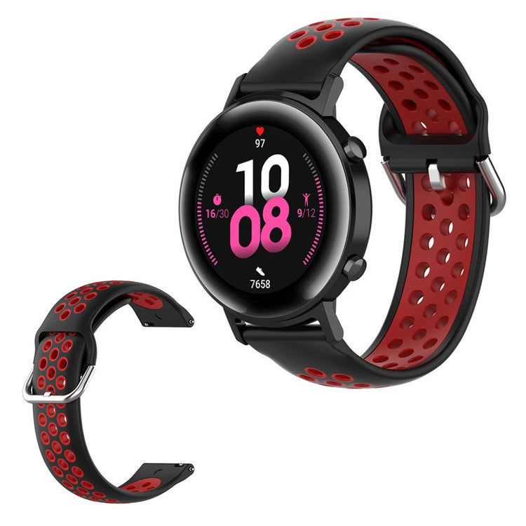 Amazfit Youth / Huawei Watch GT 2 42mm two color silicone watch band - Black / Red#serie_5
