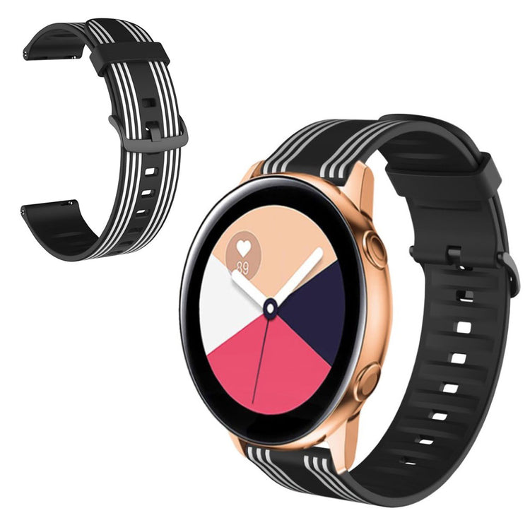 22mm Twill tone watch band for Samsung, Amazfit and Huawei watch - Black / White#serie_1