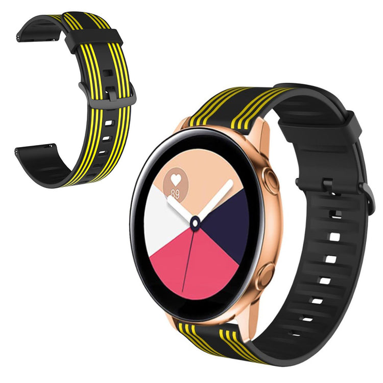 22mm Twill tone watch band for Samsung, Amazfit and Huawei watch - Black / Yellow#serie_5