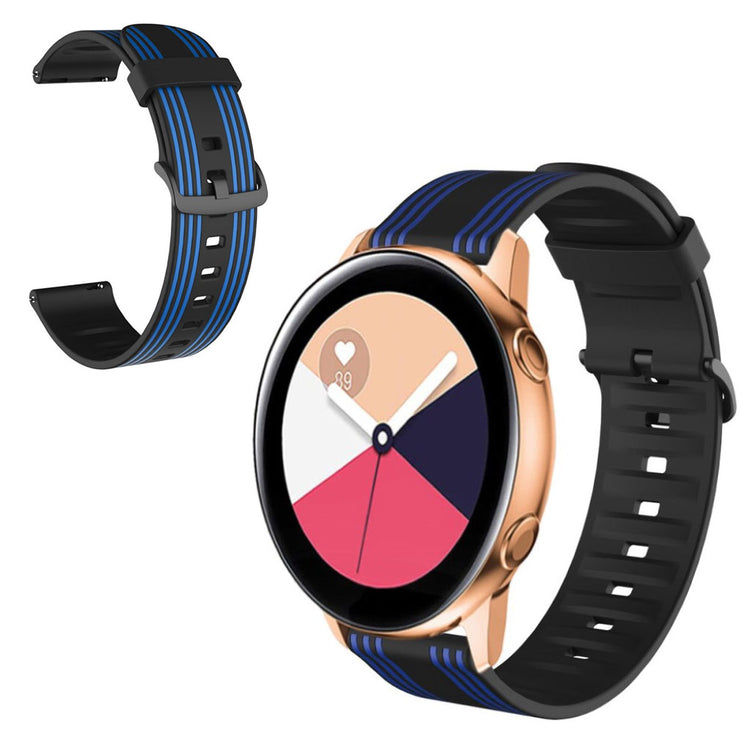 22mm Twill tone watch band for Samsung, Amazfit and Huawei watch - Black / Blue#serie_6