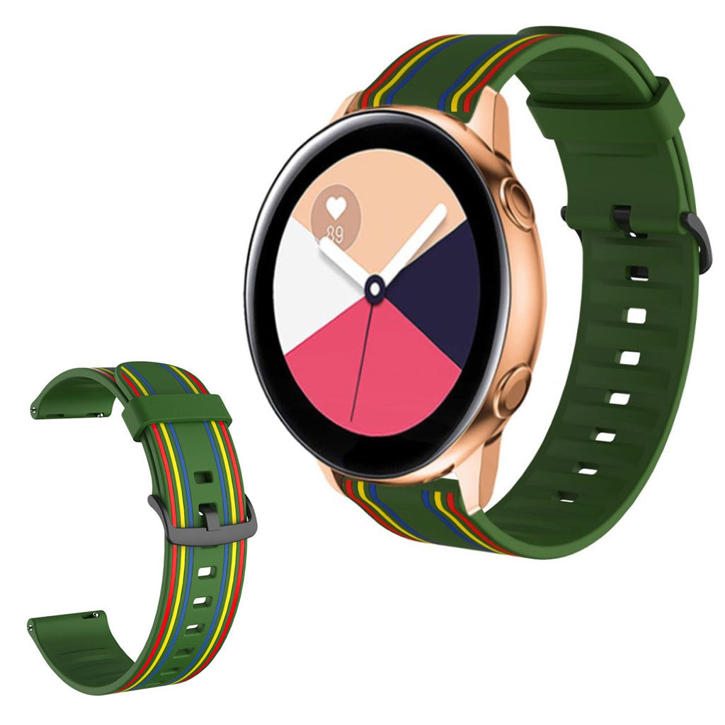 20mm Twill color watch band for Amazfit and Huawei watch - Green / Colorful#serie_10