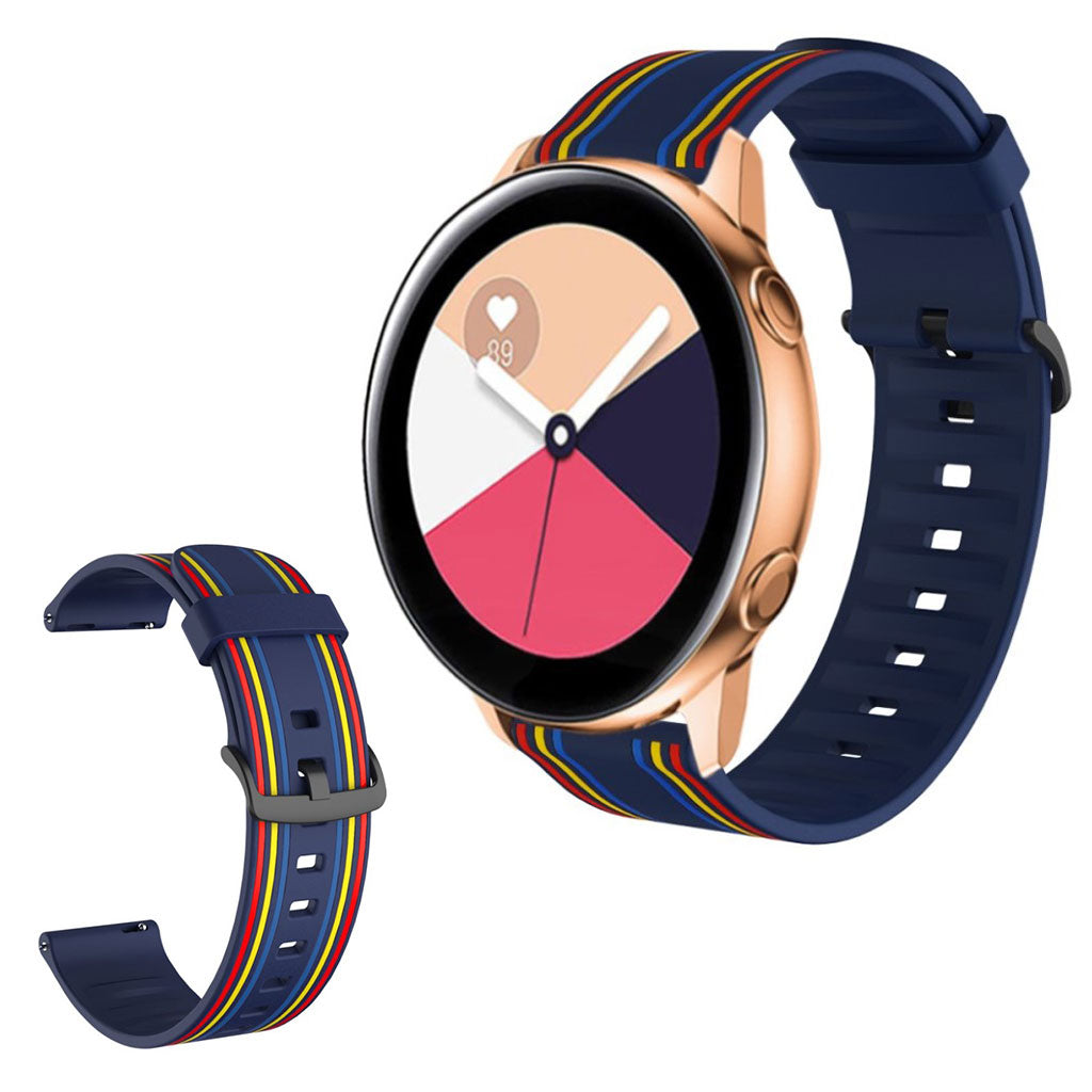 20mm Twill color watch band for Amazfit and Huawei watch - Dark Blue / Colorful#serie_11
