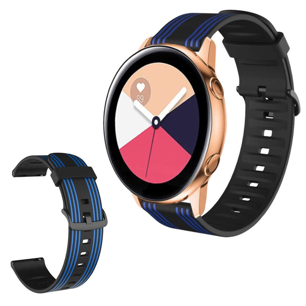 20mm Twill color watch band for Amazfit and Huawei watch - Black / Blue#serie_5