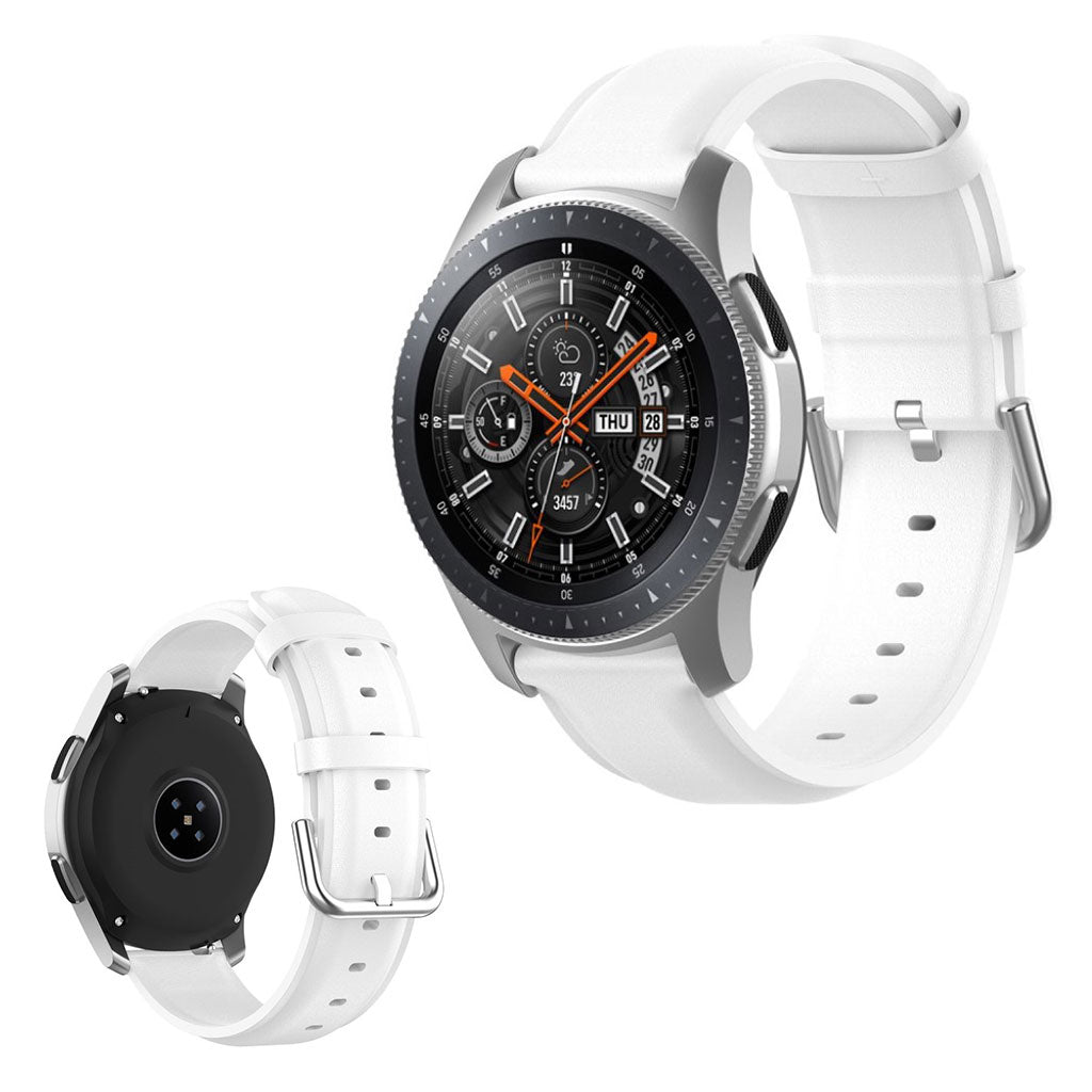 Genuine leather watch band for Samsung and Huawei watch - White#serie_2