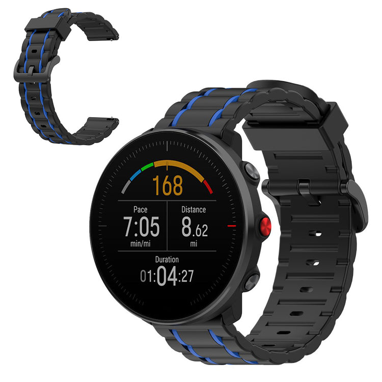 Wave silicone watch band for Polar, Ticwatch and Huawei watch - Dark Blue#serie_4