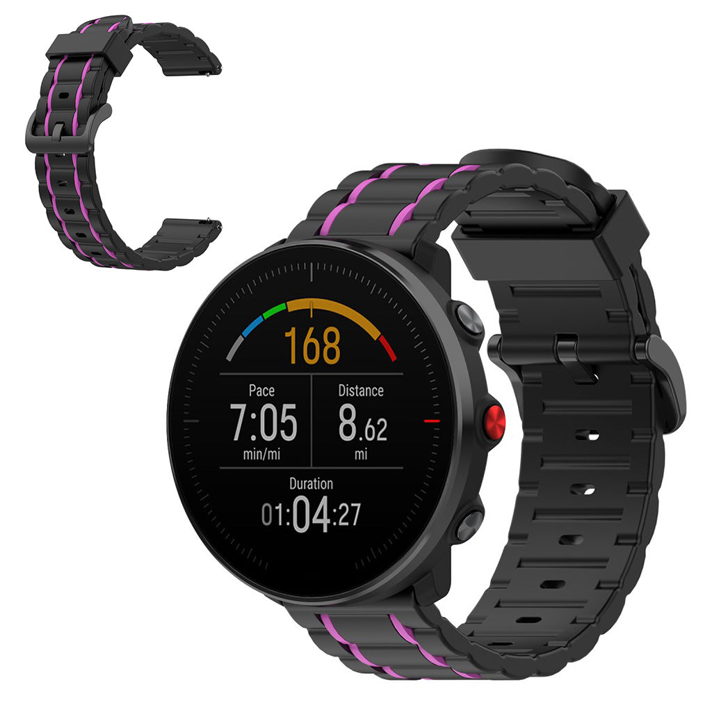 Wave silicone watch band for Polar, Ticwatch and Huawei watch - Purple#serie_6