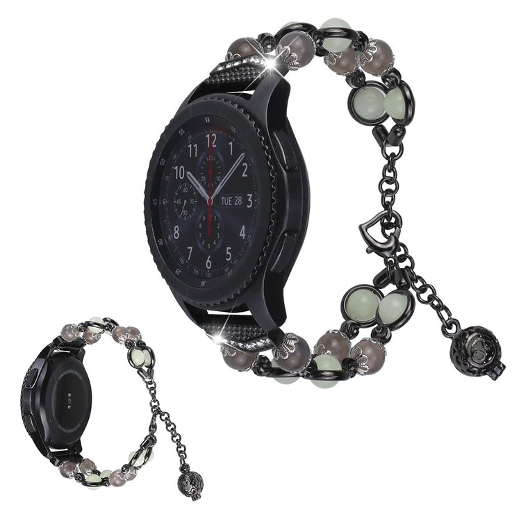 Luminous bead stainless steel watch band for Huawei and Samsung devices - Grey / Black#serie_1