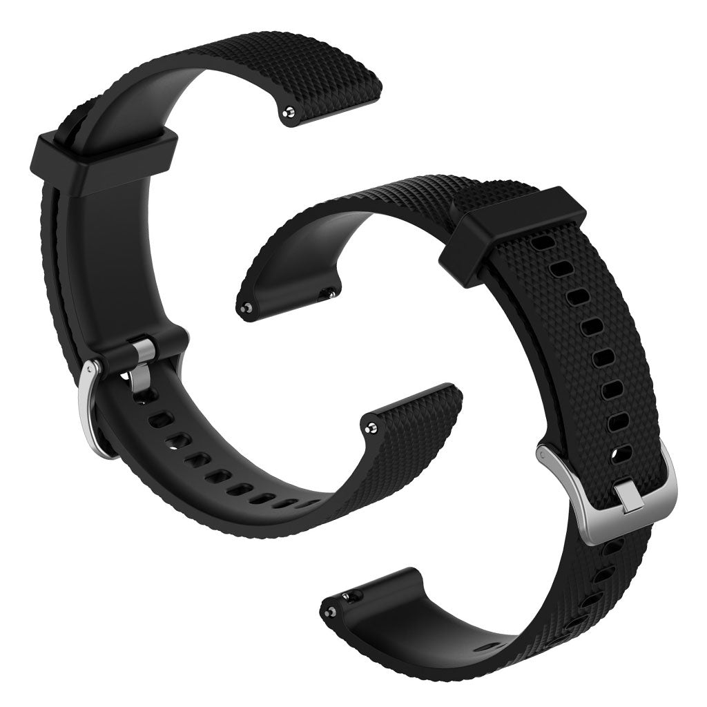 Universal textured silicone watch band - Black / Size: L#serie_4