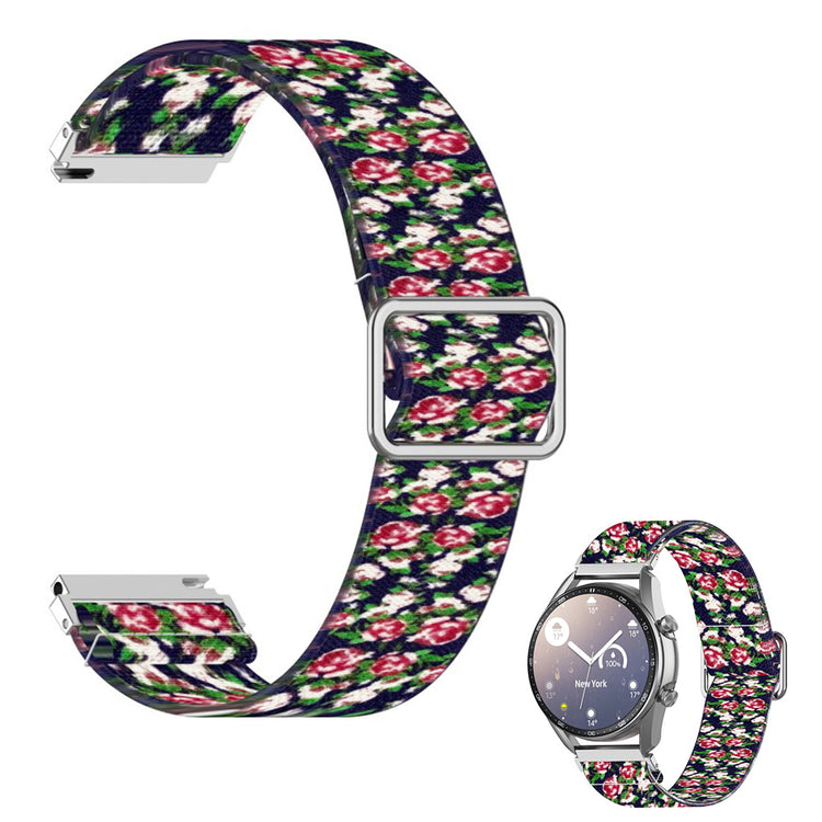 22mm Universal pattern printing nylon watch band - Blue / Rose#serie_7