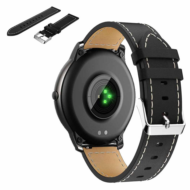 Universal simple genuine leather watch band - Black#serie_1