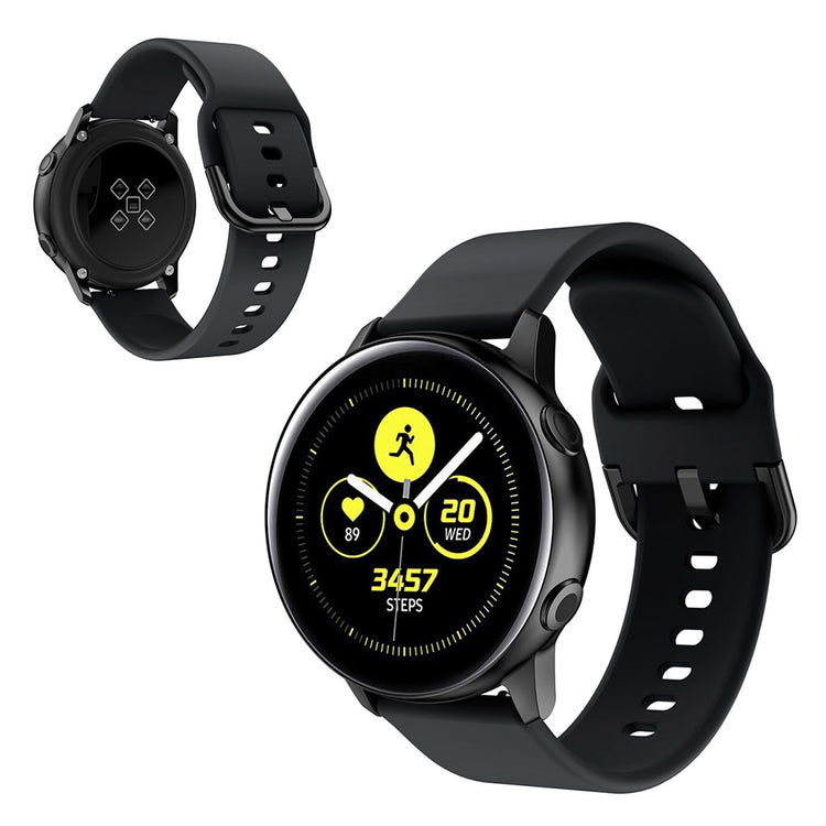 22mm Universal simple silicone watch band - Black#serie_1