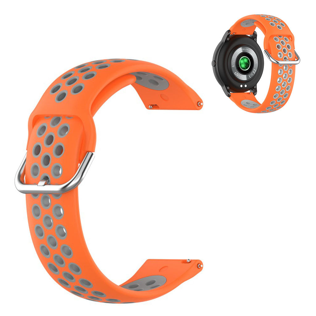 22mm Universal dual color sport silicone watch band - Orange / Grey#serie_2