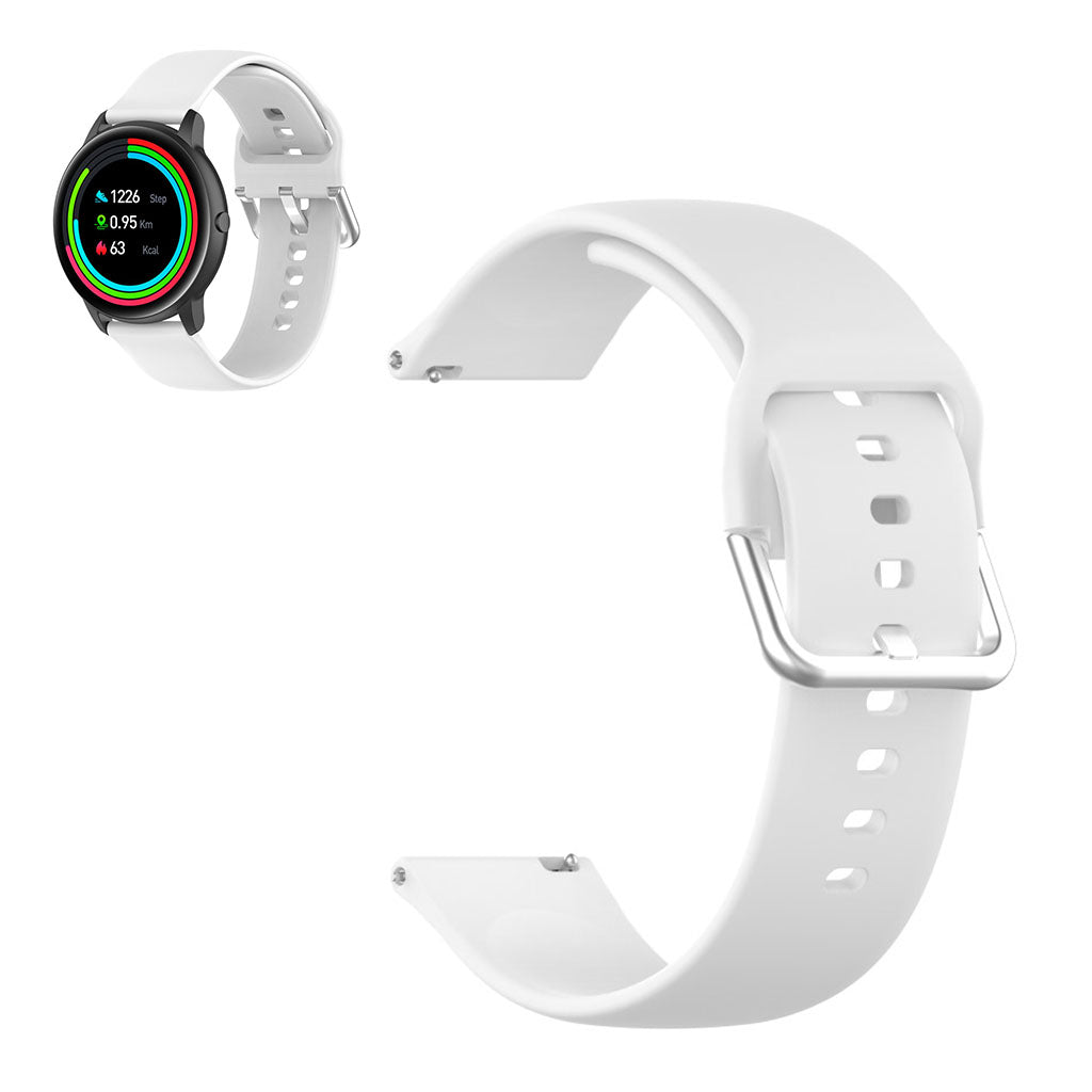 22mm Universal silicone sports watch band - White / Size: S#serie_2