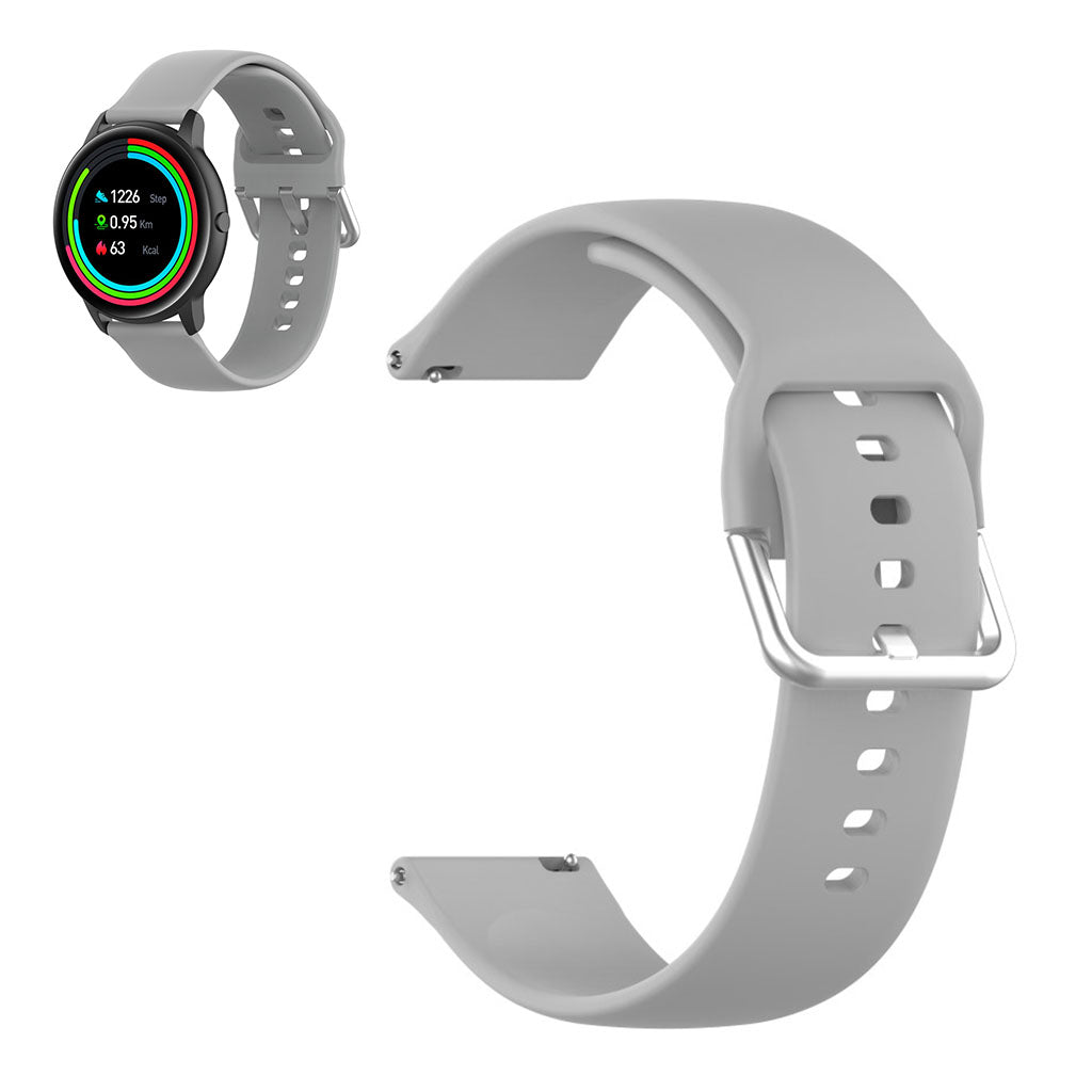 22mm Universal silicone sports watch band - Grey / Size: S#serie_7