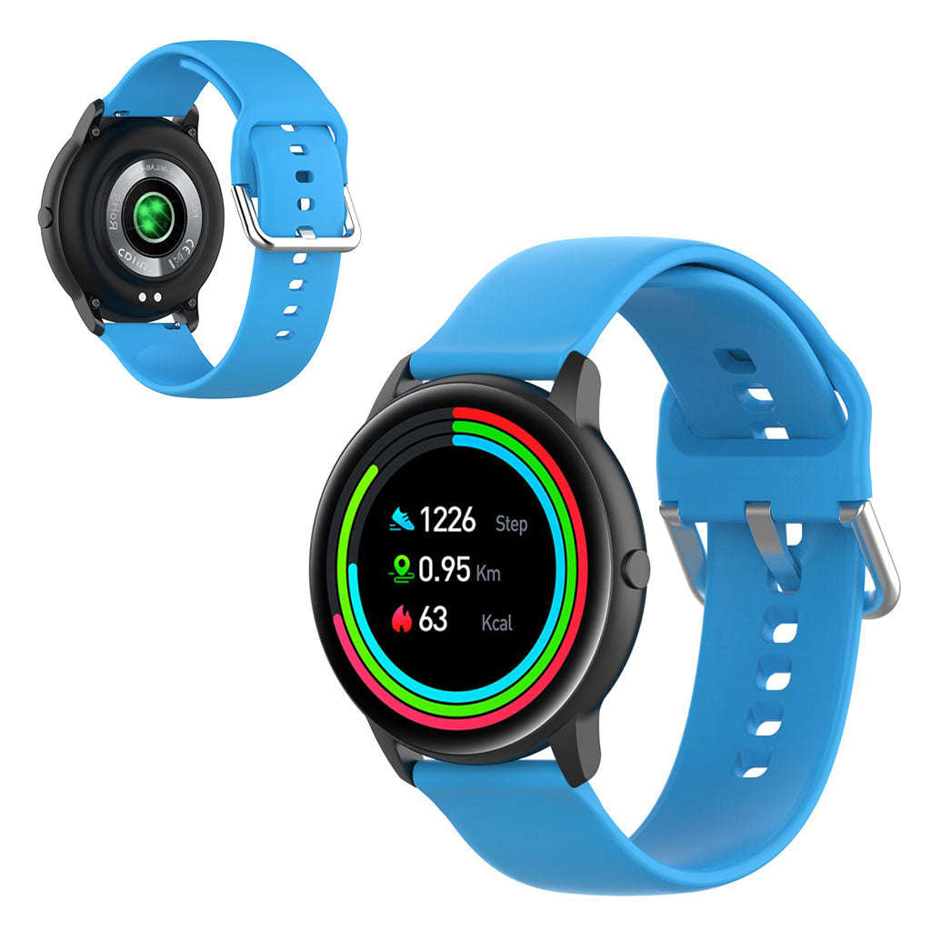 22mm Universal silicone sports watch band - Sky Blue / Size: L#serie_11