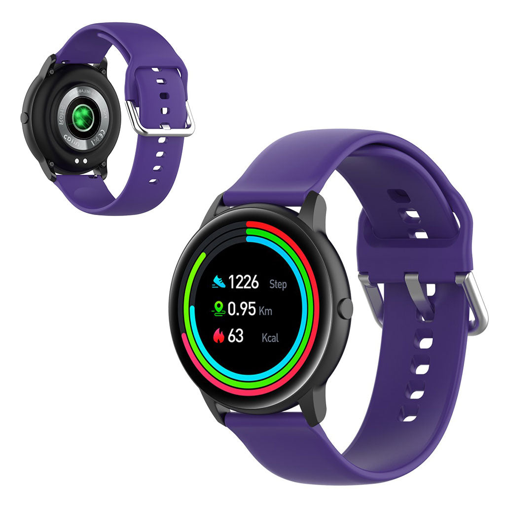 22mm Universal silicone sports watch band - Purple / Size: L#serie_14