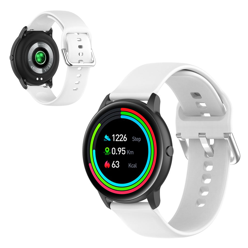 22mm Universal silicone sports watch band - White / Size: L#serie_2