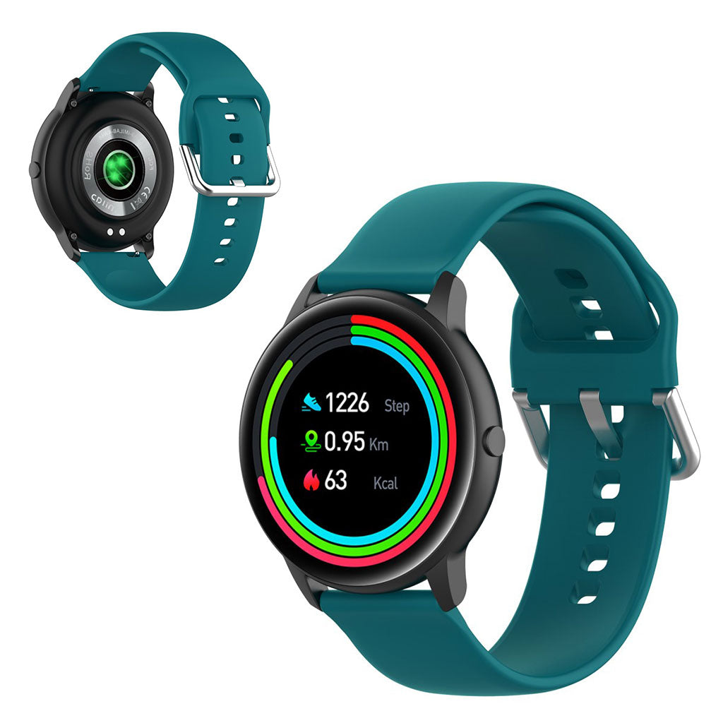 22mm Universal silicone sports watch band - Green / Size: L#serie_3