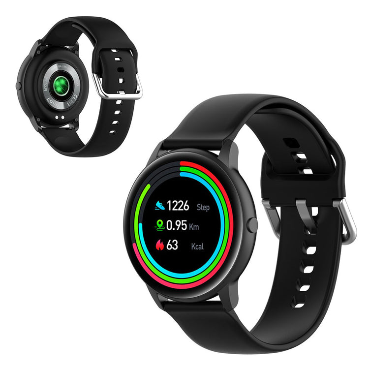 22mm Universal silicone sports watch band - Black / Size: L#serie_4