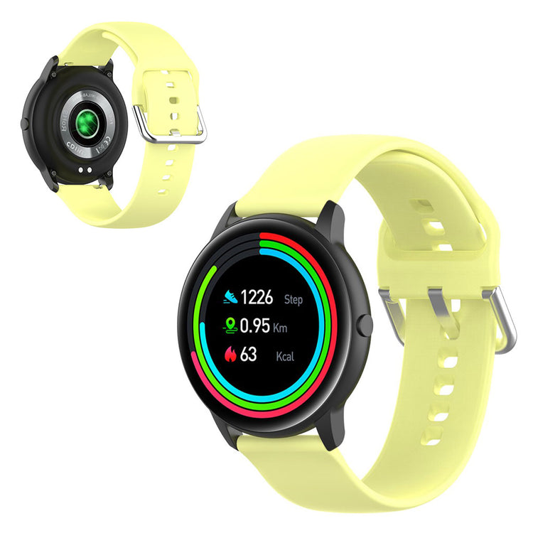 22mm Universal silicone sports watch band - Yellow / Size: L#serie_6