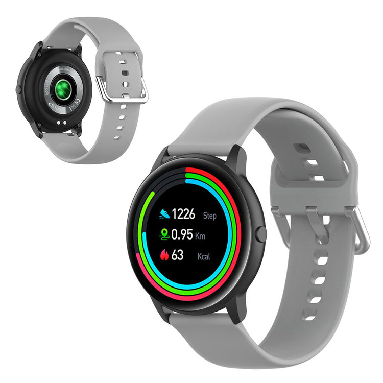 22mm Universal silicone sports watch band - Grey / Size: L#serie_7