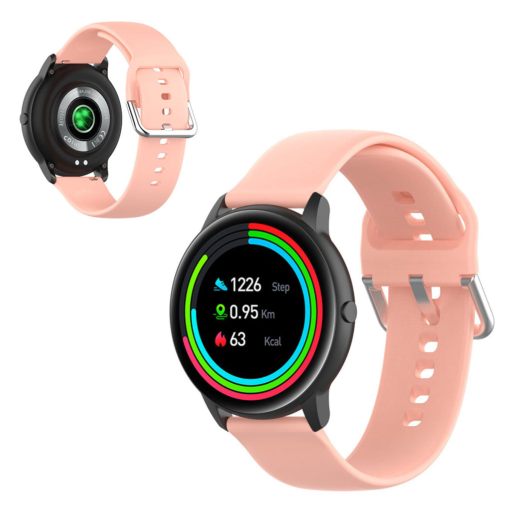 22mm Universal silicone sports watch band - Light Pink / Size: L#serie_9