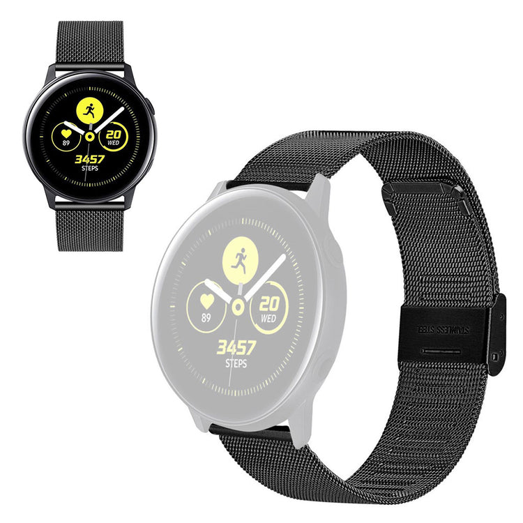 22mm Universal double buckle stainless steel watch band - Black#serie_1