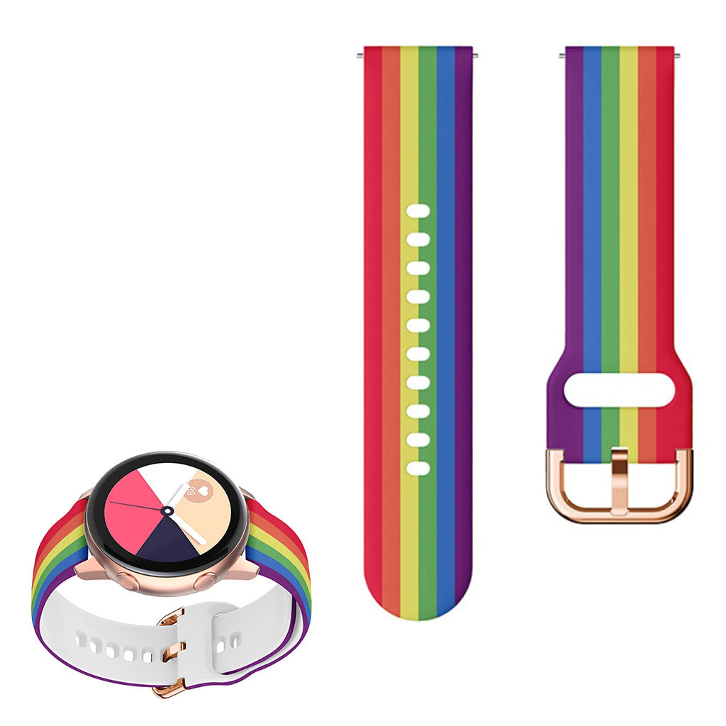 22mm Universal cool pattern silicone watch strap - Rainbow#serie_2