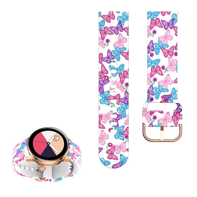 22mm Universal cool pattern silicone watch strap - Colorful Butterflies#serie_4