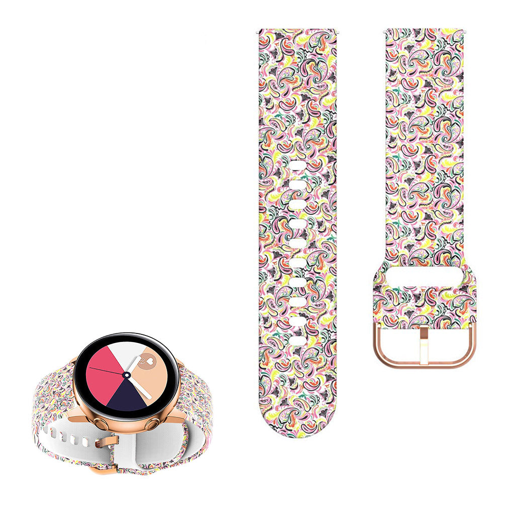 22mm Universal cool pattern silicone watch strap - Colorful Feathers#serie_6