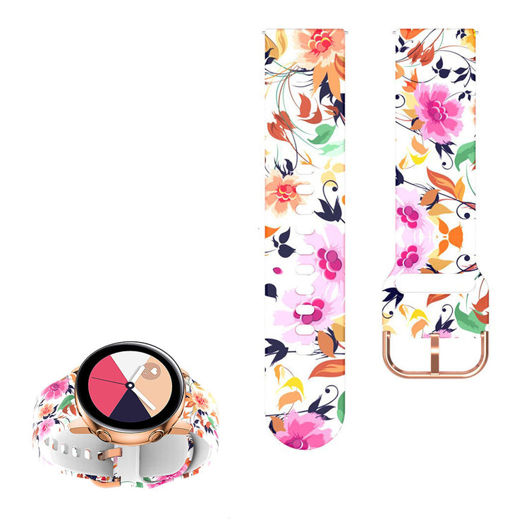 22mm Universal cool pattern silicone watch strap - Peony#serie_7