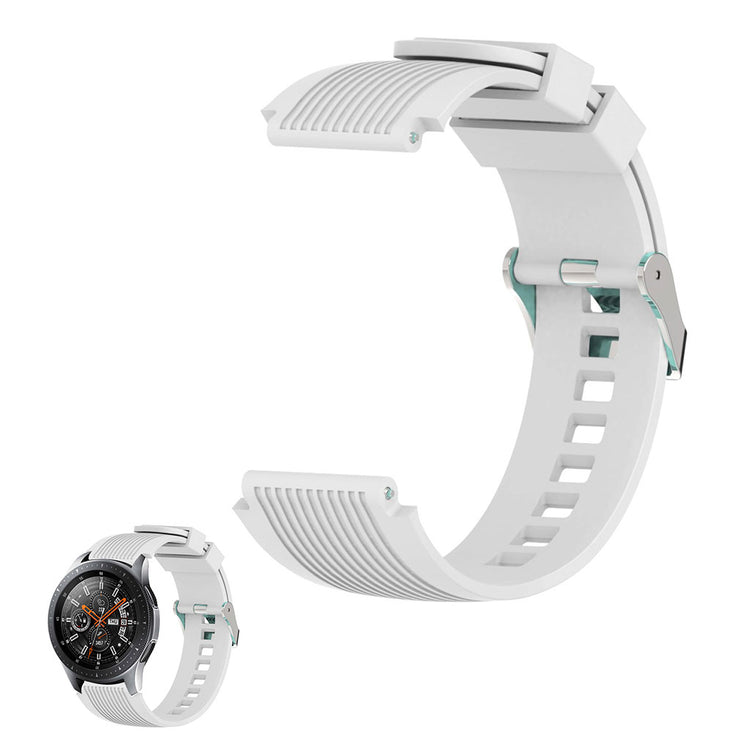 22mm Universal line etched silicone watch strap - White#serie_2