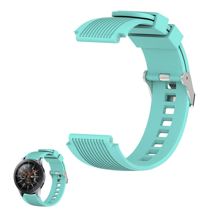 22mm Universal line etched silicone watch strap - Cyan#serie_7