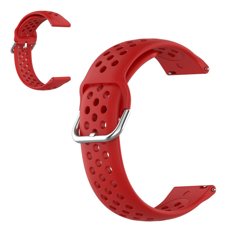 22mm Universal air hole style silicone watch strap - Red#serie_3